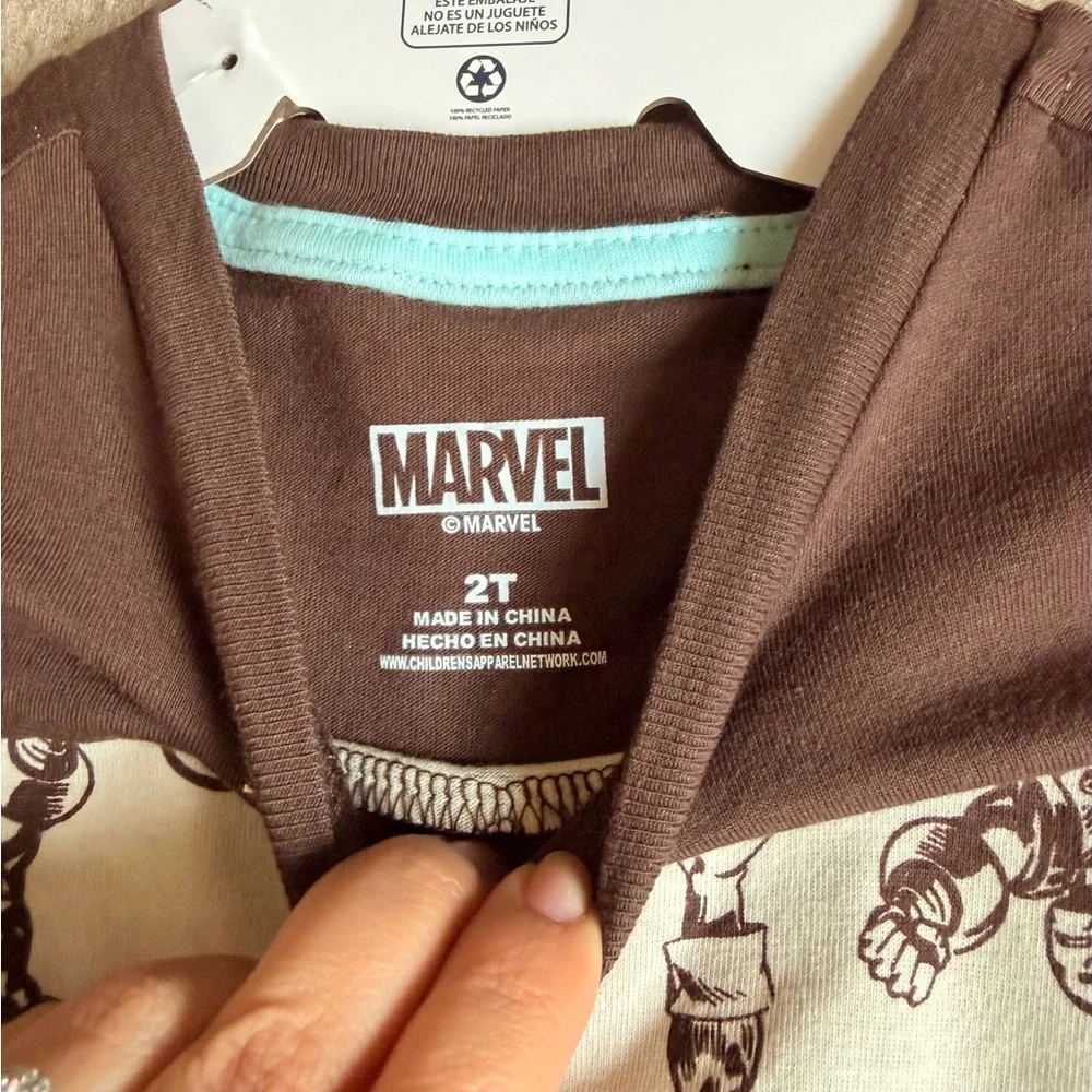 Marvel Toddler Boy Brown & Cream Superhero Set 2T